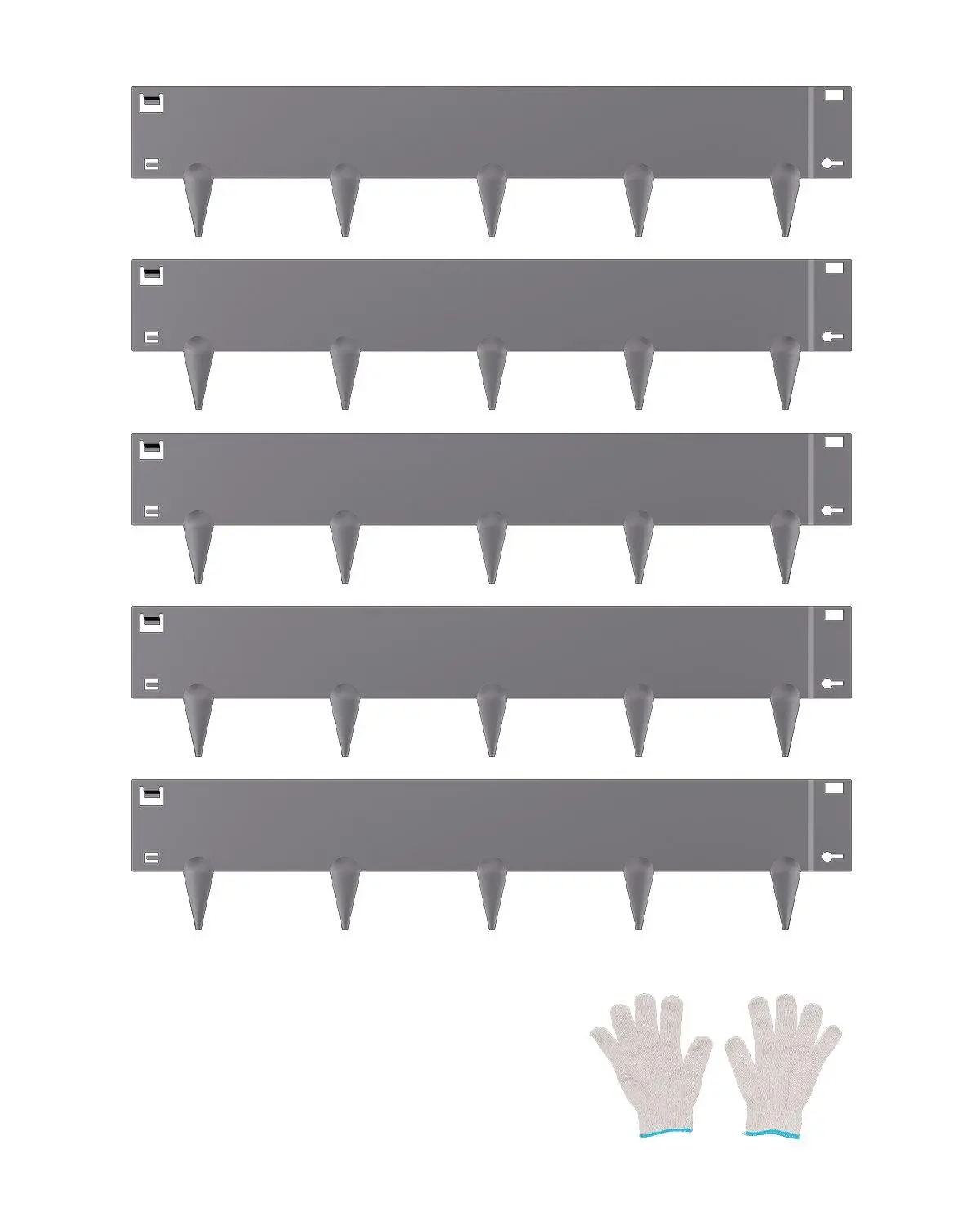 【summerfinds】VEVOR Steel Landscape Edging 5 Packs 39x5in Rust-Resistant Edging Border Dark Gray, Garden, Outdoor, Garden Edging Installation, Metal Garden Edging