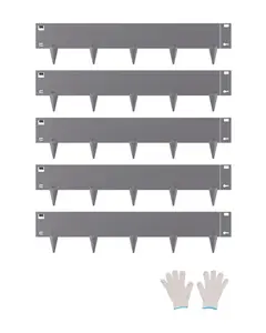 VEVOR Steel Landscape Edging 5 Packs 39x5in Rust-Resistant Edging Border Dark Gray