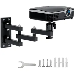 Projector Wall Mount, 360? Rotation 3-Sections Wall Mount for Projector Webcams with 1/4" Ball , Adjustable 14.7" Bracket Holder for  Theaters, Office