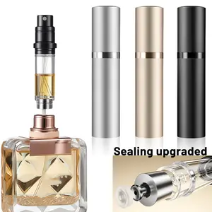 SummerVibes 1 Count 5ml Refillable Perfume Bottle Atomizer, Pocket Perfume Dispenser, Scent Pump Case, Leakproof Portable Perfume Sprayer for Women and Men