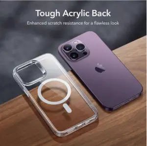 Clear case for iPhone 14 Plus 6.7-inch scratch resistant back protective case Acrylic Transparent Wireless Magnetic Personalized Handheld Cellphone Cover Accessories