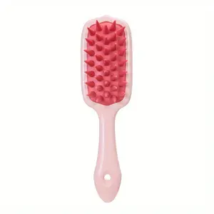 Long Handle Silicone Scalp Massager Shampoo Brush, Soft Bristles Shower Scrubber for Deep Cleansing & Exfoliating, Wet & Dry Use Hair Care Tool