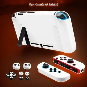 Game Console Protective Case with 2 Joystick Cap, Anti-slip TPU Protective Cover, Console Protector for Switch NS/OLED, Console Accessories