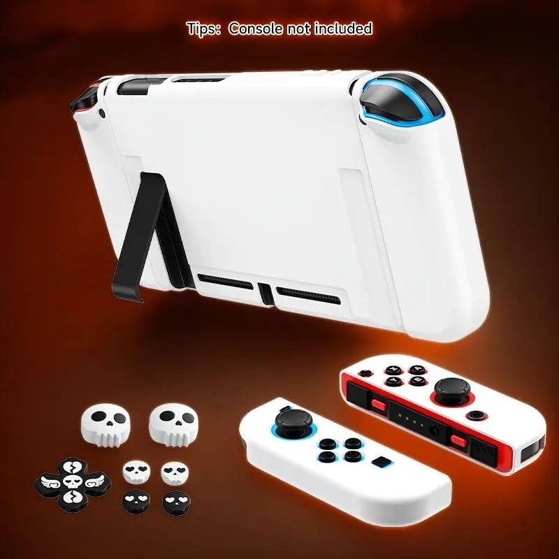 Game Console Handheld Protective Case with 2 Joystick Cap, Anti-slip TPU Protective Cover, Console Protector for Switch NS/OLED, Console Accessories, Controller Accessories, Protection