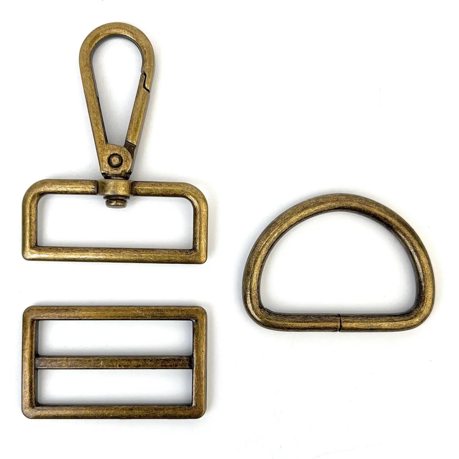 15 Pcs Heavy-Duty Purse Hardware Kit - Swivel Snap Hooks, D Rings, Tri-Glide Slide Buckles for Bag Making