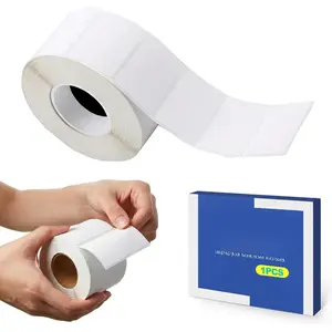 1 Pack 2 Inch Circle Direct Thermal Sticker Labels Roll, Self-Adhesive Thermal Printer Labels for DIY Logo QR Code Name Tags