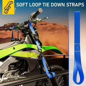 Heavy Duty Soft Loops Webbing Multi-purpose Motorcycle Hook Belt Cart Lanyard Binding Belt Soft Ring Fastening Ribbon