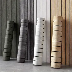 French Country Premium 3D Wood Strip Wall Panel Realistic Imitation Wood Texture Panel for Modern Wall Decoration Waterproof Scratch Resistant Easy Install Reusable Wooden Wall Decoration Home Renovation