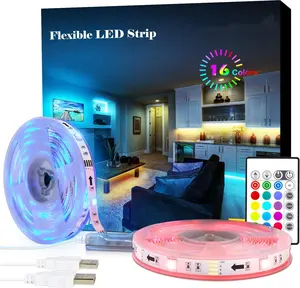 LED Strip Lights, 20ft USB LED Light Strip Kit with Remote Control, RGB 5050 Color Changing LED Lights for TV Backlight, Bedroom, Room, Home Decor, 2 Rolls 10ft
