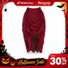 Summerwins Women's Fitted Plain Ruffle Goth High-Low Side Tie Skirt - Hand Wash, Party, Cosplay, Alt Clothes, Halloween Clothes Women, Steampunk Victorian Pirate Costume Bottoms, Alt Formal Wear 6388-D1,sohochic