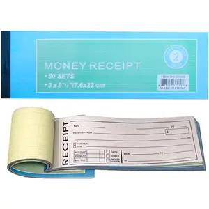 50 Sets per Book Rent Receipt Book New Sales Order Money Receipt Record Book 2-Part Carbonless