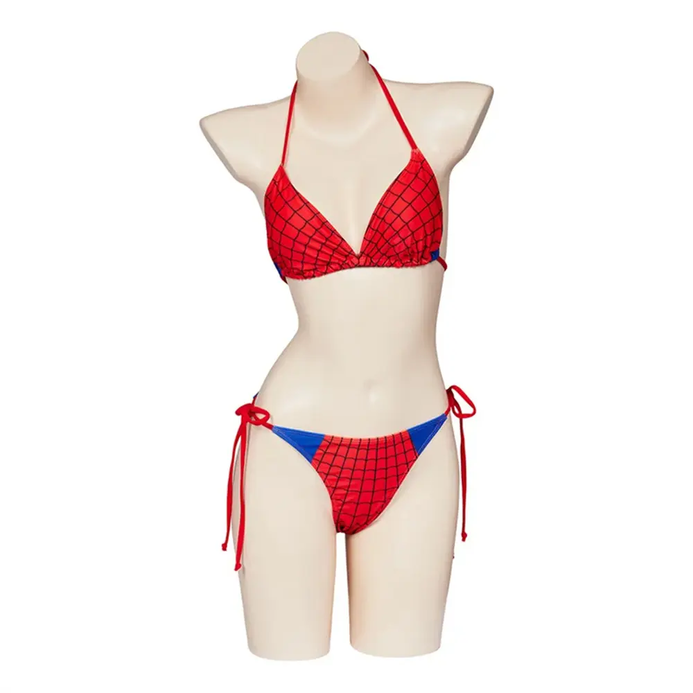 Women‘s Sexy Bikini Spider Superhero Cosplay Costume Swimwear Set Top
