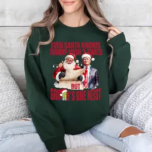 Even Santa Knows Trump won 3 times, Trump for Christmas Shirt, Sweatshirts, Hoodie Unisex 100% Cotton