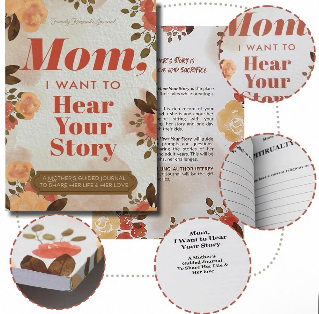 Mom & Dad I Want To Hear Your Story Journal Book Set | Family Legacy Memory Notebook, Perfect Sentimental Gift for Mother's Day Father's Day Birthday
