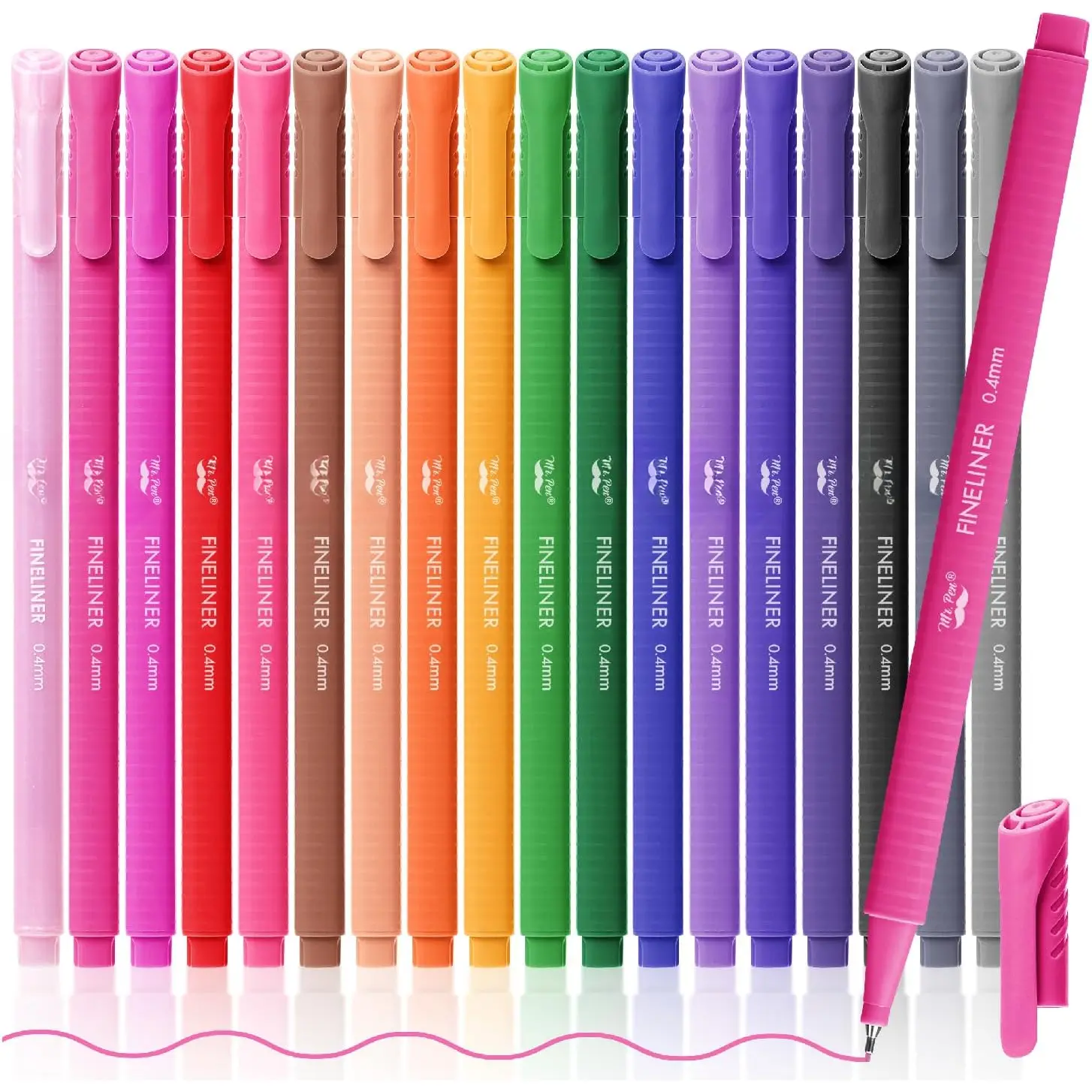- Fineliner s Colored, 18 Pack,  Triangular Colorful , 0.4mm Fine Liner s