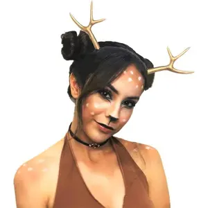 Luxury Gold Reindeer Antler Headband, Festive Party Wear Accessory for Home & Party Supplies