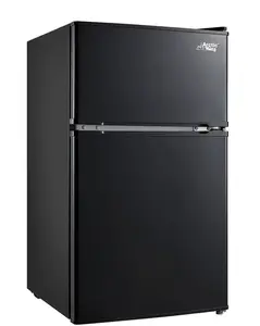 3.2 Cu ft Two Door Mini Fridge with Freezer, Black, E-Star, ARM32D5ABB