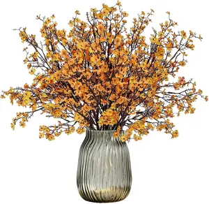 6 Bundles Babys Breath Artificial Flowers Fake Silk Flower Faux Artificial Gypsophila Bouquet UV Resistant Real Touch for Valentines Day Gifts Home Bathroom Wedding Party DIY Garden Vase Decor