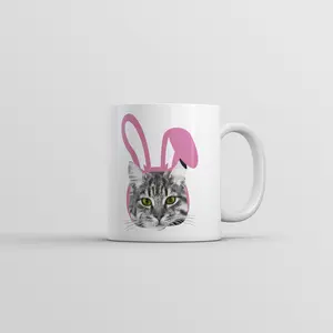 Easter Cat Mug Funny Easter Sunday Graphic Coffee Cup - 11oz Funny Coffee Mugs Ceramic Printed Drinkware Cup
