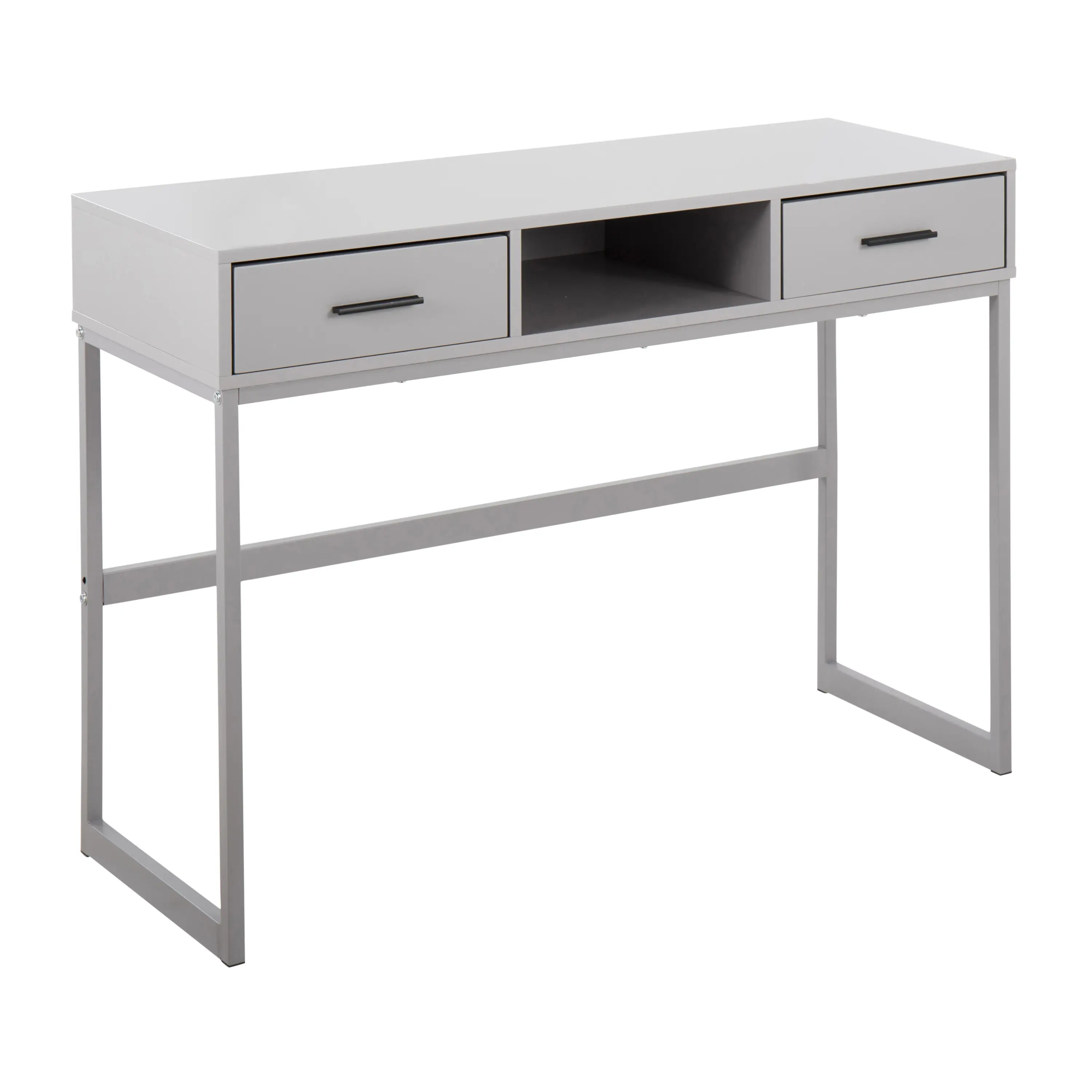 Grey Metal and Wood Console Table with Contemporary Style
