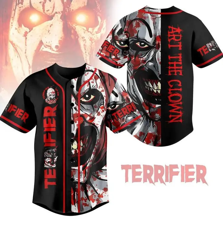 Terrifier 3 Art The Clown Bloody Baseball Jersey