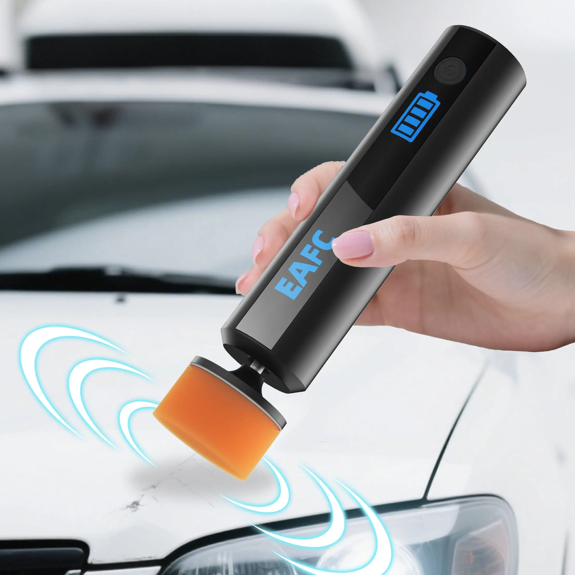 Car Mini Waxing and Polishing Machine, Polishing Set, Automotive Polishing Tools, USB Charging Wireless Car Paint Scratch Repair Windshield Oil Film Remover, Random Orbital Polisher, Cordless Polisher