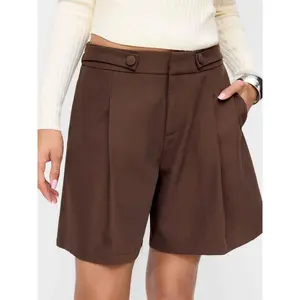 Cider Mid Rise Pleated Elastic Waist Shorts