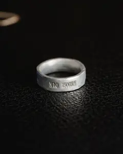 Raw Titanium Ring with Supercar Engine Metal