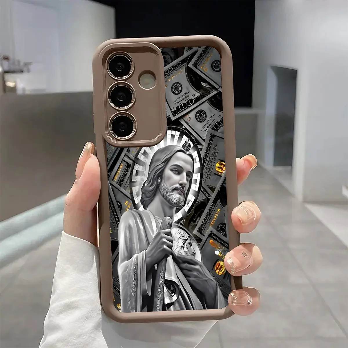 San Judas Tadeo Pattern Phone Case, Enhanced Camera Protection,Shockproof Skin-Friendly Touch Soft Cover for Samsung Galaxy S21 S22 S23 S24 S25 Ultra Plus FE