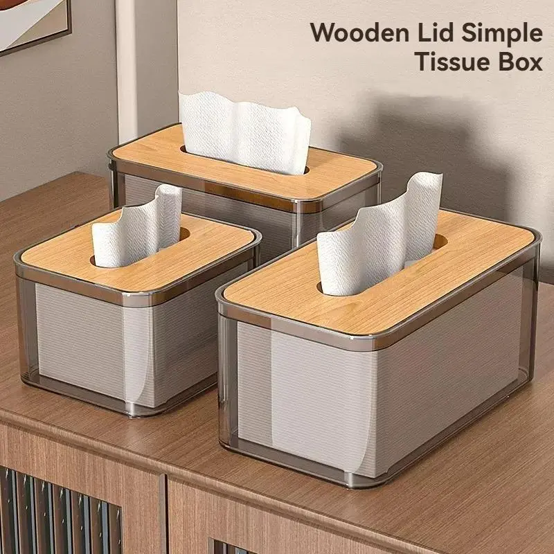 Tissue Box, Multifunctional Tissue Box, 1 Count Clear Tissue Storage Box, Tissue Holder, Home Organizer for Living Room, Bedroom, Bathroom, Kitchen, Bathroom Organization