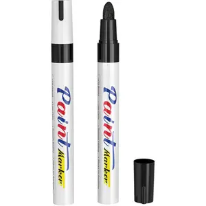 MaxGear Paint Pens 2 Pack, Black Permanent Marker Fine Tip, Black Paint Markers for Tire, Metal, Plastic, Rock Painting, Wood, 2 Pack