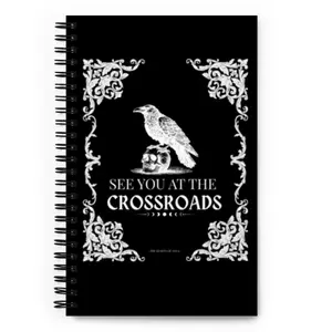 See You at the Crossroads Notebook – Raven Witch Journal – Witchy Notebook – Gothic Witchcraft Journal – Book of Shadows – Occult Stationery