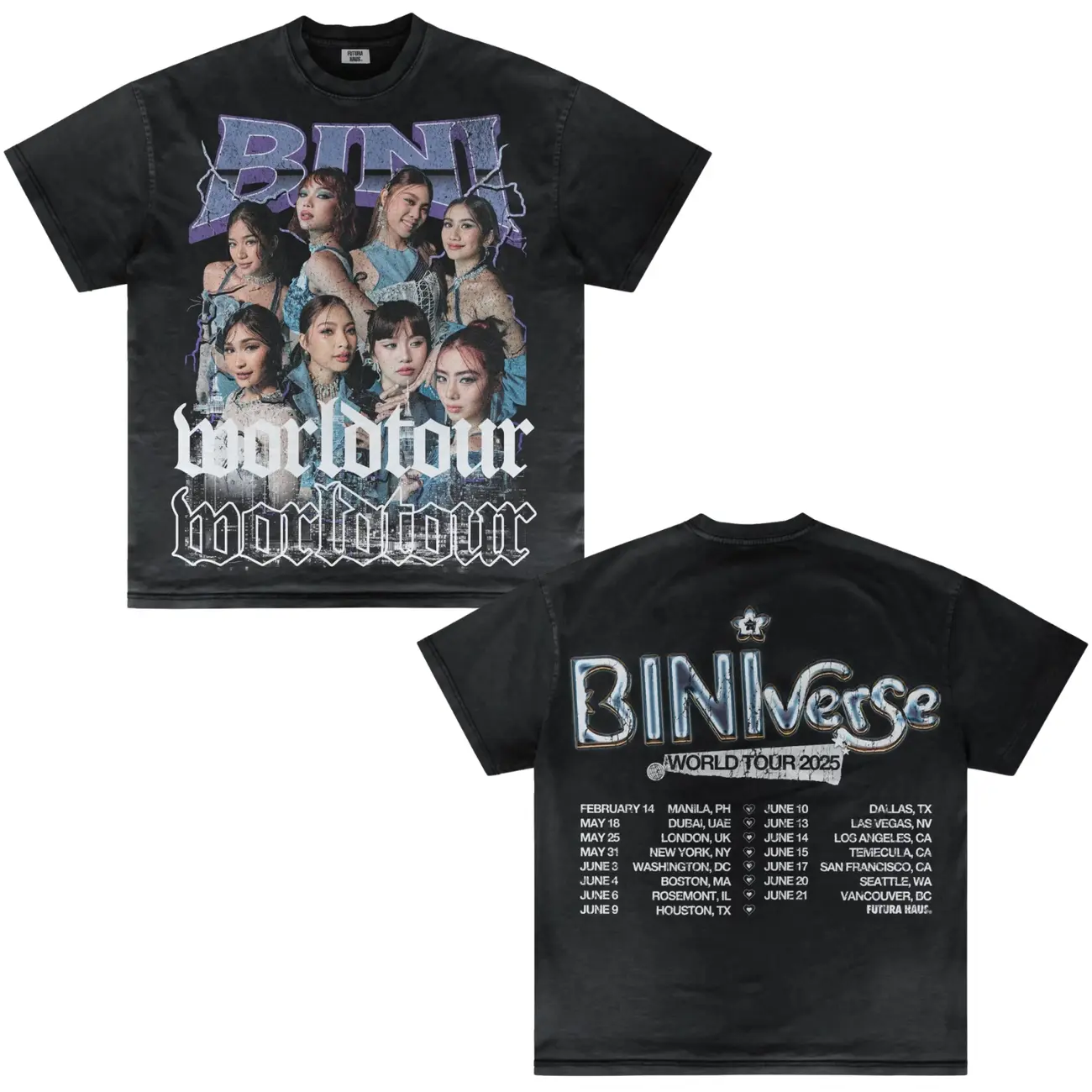 BINIVERSE World Tour 2025 Vintage T-Shirt, Retro Concert Tee, Music Festival Shirt, Band Merch, Classic Rock Graphic Tee, Fan Gift