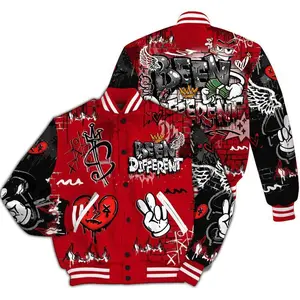 Varsity Jacket Matching Bred Velvet 11s, Anime Graffiti Been Different Bomber, Unique Sneaker-Ready Streetwear Gift for Fans