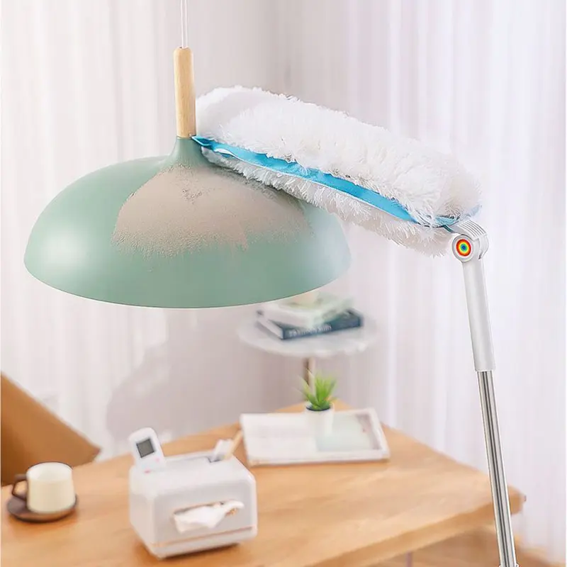 Joybos Disposable Replaceable Dust Cloth Dust Duster Set, 1+2 Electrostatic Adsorption Microfiber Flexible Dust Duster Set, includes 1 dust duster and 2 microfiber dust cloths, suitable for cleaning ceiling fans, cobwebs, light fixtures and fragile items