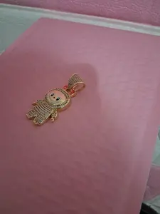 Cartoon Sparkle Pendant – Gold / Pink / Blue Cute Character Necklace Charm