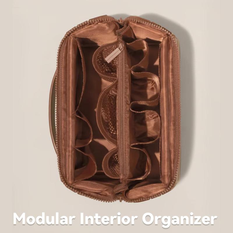 Foldable Waterproof Makeup Bag with Compartments Large Capacity Travel Storage Easy to Carry Durable Fashion Style Zipper Closure Lightweight Organiser Compact & Spacious