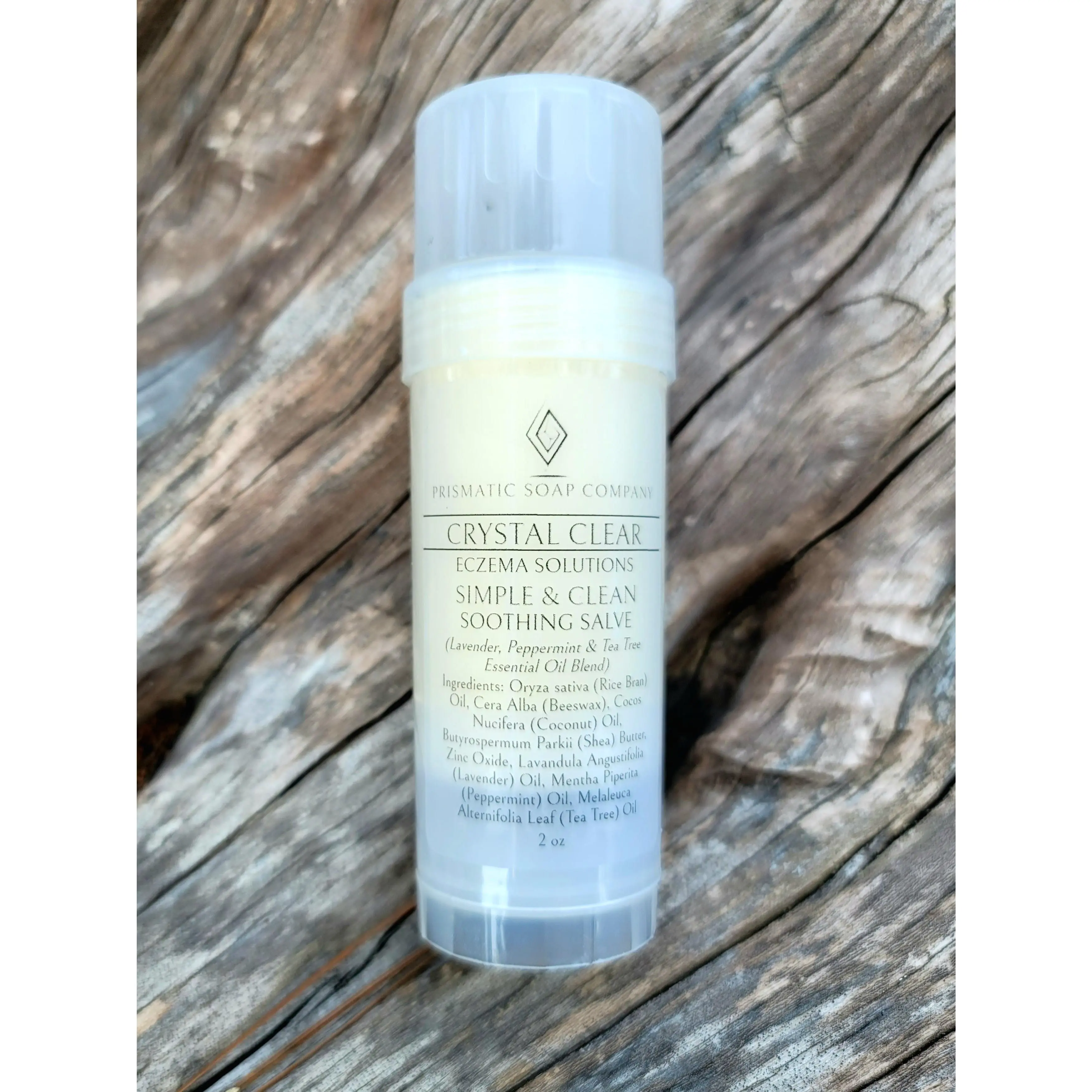 Prismatic Soap Company Crystal Clear Eczema Soothing Salve with Lavender Peppermint Tea Tree Oil - Body Care glow skin self-care gift Beeswax Shea Sensitive