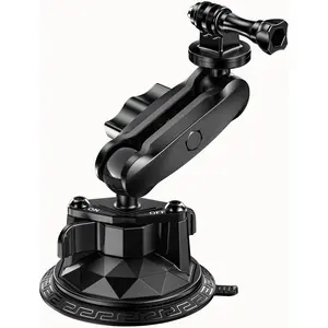 Camera Suction Cup Mount with Ball  Magic Arm, Twist-Lock Composite Suction Cup Mount   Boat Windshield Window with 1/4"-20 Threaded for Action Camera/Camcorder/Phone Holder