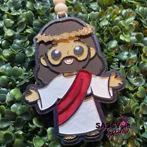 Sassy Saint JESUS Car Freshie, Premium Scented Small Space Deodorizer with Innovative Features for a Fresh Driving Experience