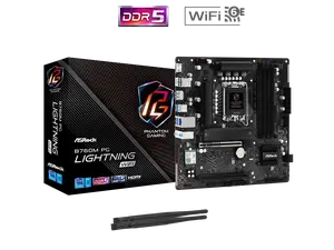 ASRock B760M PG Lightning WiFi LGA 1700 Intel B760 Micro ATX Motherboard ASRock B760M PG Lightning WiFi LGA 1700 Intel B760 Micro ATX Motherboard