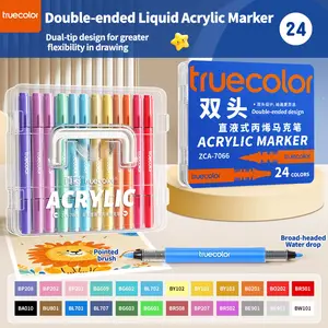 Truecolor Acrylic Paint Pens Dual Tip, Vibrant Colors Art Markers for Canvas Wood Rock Painting