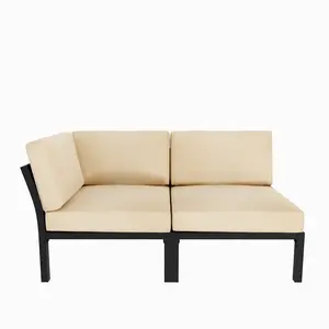 TOP SPACE 2 Piece Corner & Armless Sofa Outdoor Furniture Sectional Couch Set - Perfect for Outdoor Living