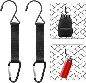 Fence Hooks for Bat Bags and Water Bottle, Hanging Buckles, Fence Clips for Backpacks, Metal Hanging Hooks for Baseball Tennis Softball Football Bag Outdoor Sports Mabor