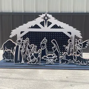 Freestanding Nativity set Wooden