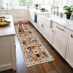 Runner Rug 2x6, Kitchen Rug Non Slip Washable Rugs with Rubber Backing Soft Floral Carpet Runner for Hallways, Kitchen, Laundry, Bedroom, Bathroom (2 x 6,