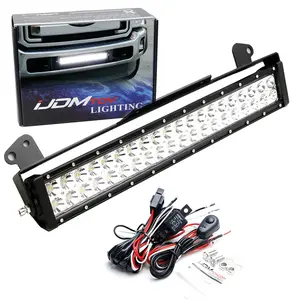 iJDMTOY Lower Grille 20-Inch LED Light Bar For 2011-16 Ford F250 F350 Super Duty, Includes (1) 120W High Power LED Lightbar, Lower Bumper Opening Mount Brackets & On/Off Switch Wiring Kit
