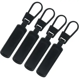 4 count Zipper Pull Replacement for Small Holes, Detachable  Zipper Replacement Slider, Spare Zipper Pulls for Luggage/Jackets/Backpacks/Boots/Purses (Black)