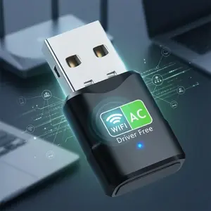 AC600 USB WiFi Adapter Dual Band 2.4G/5GHz Mini Wireless Network Card for PC Desktop Laptop, Windows 11/10/8/7/XP, High Speed USB Wifi Receiver, Plug and Play, Upgrade Internet Signal