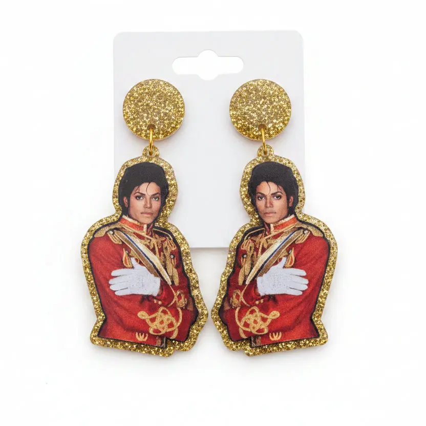 Michael Jackson Inspired Gold Glitter Earrings